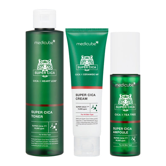 MEDICUBE Super Cica Toner, Super Cica Ampoule & Super Cica Cream